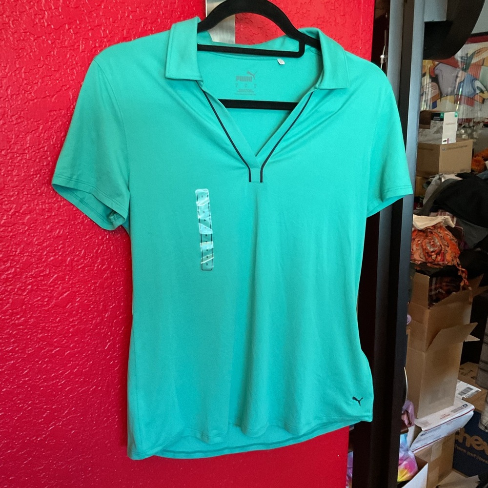 Puma Vibrant Teal Top, Golf Tee, Women’s small